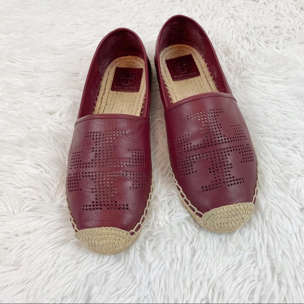 Tory Burch leather espadrille flats slip on